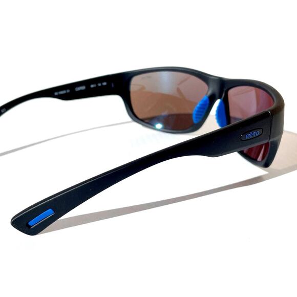 Revo CAPER Sunglasses POLARIZED Matte Black SuperFlex Blue Water Lens 1092 01 BL - Picture 7 of 13